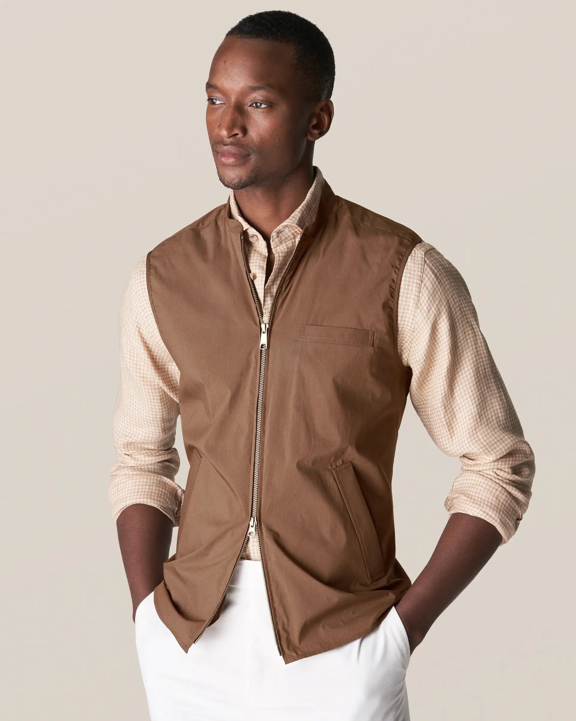 Wind vest, brown
