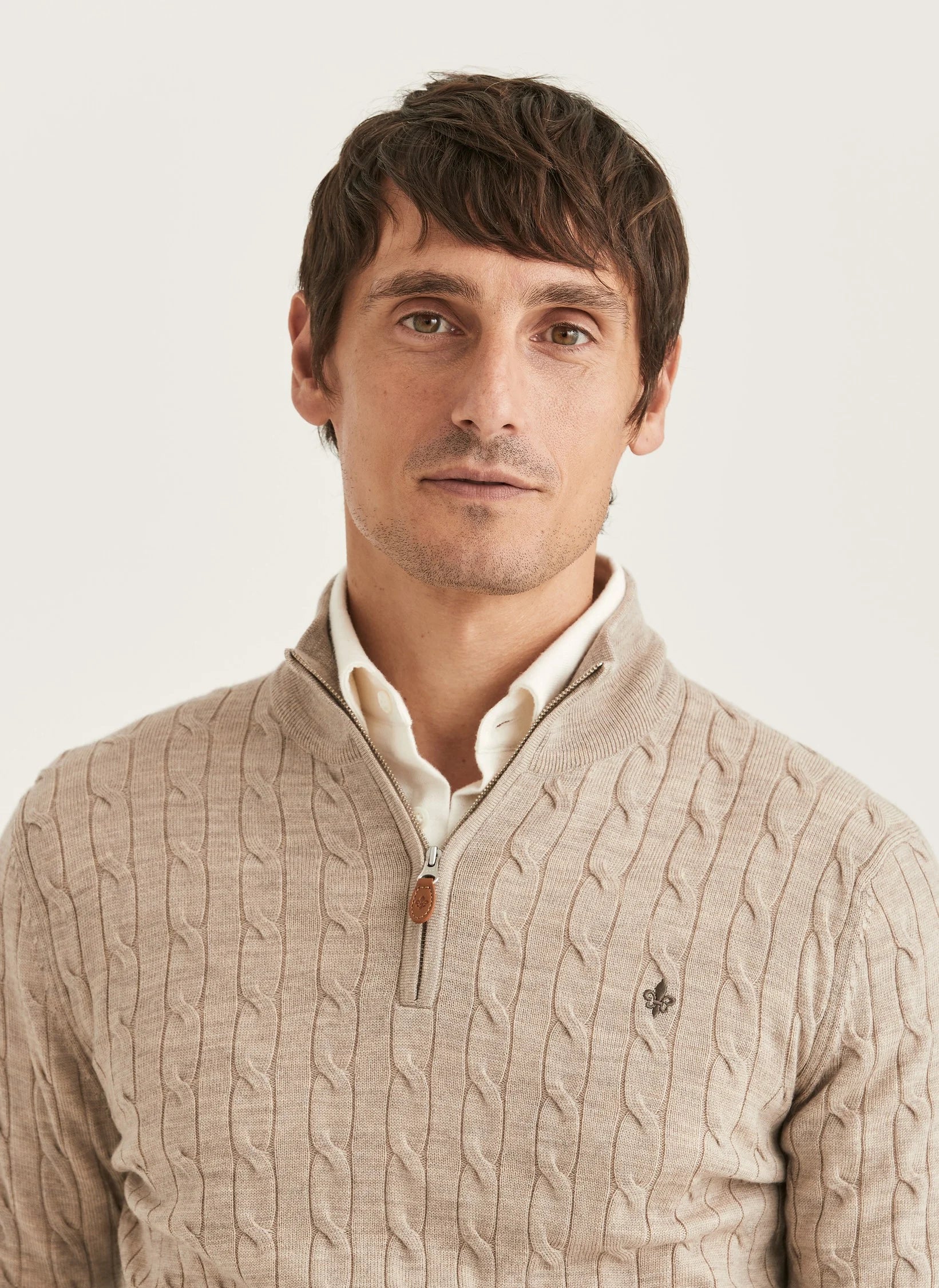 Merino Cable John Zip, Khaki