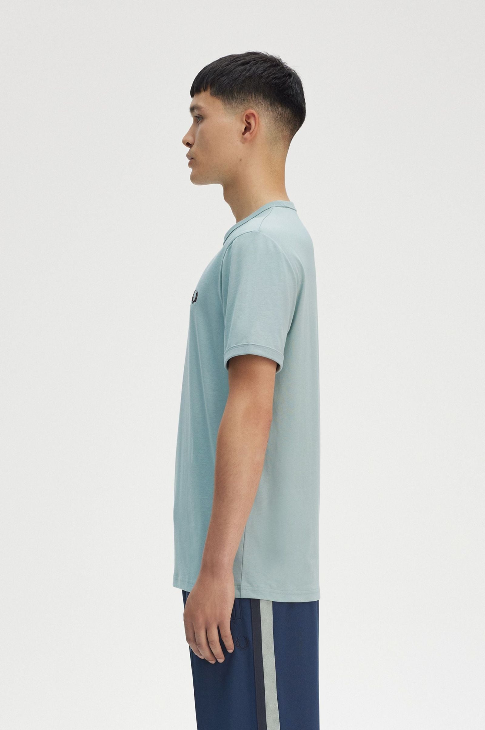 Ringer T-shirt, Silver Blue
