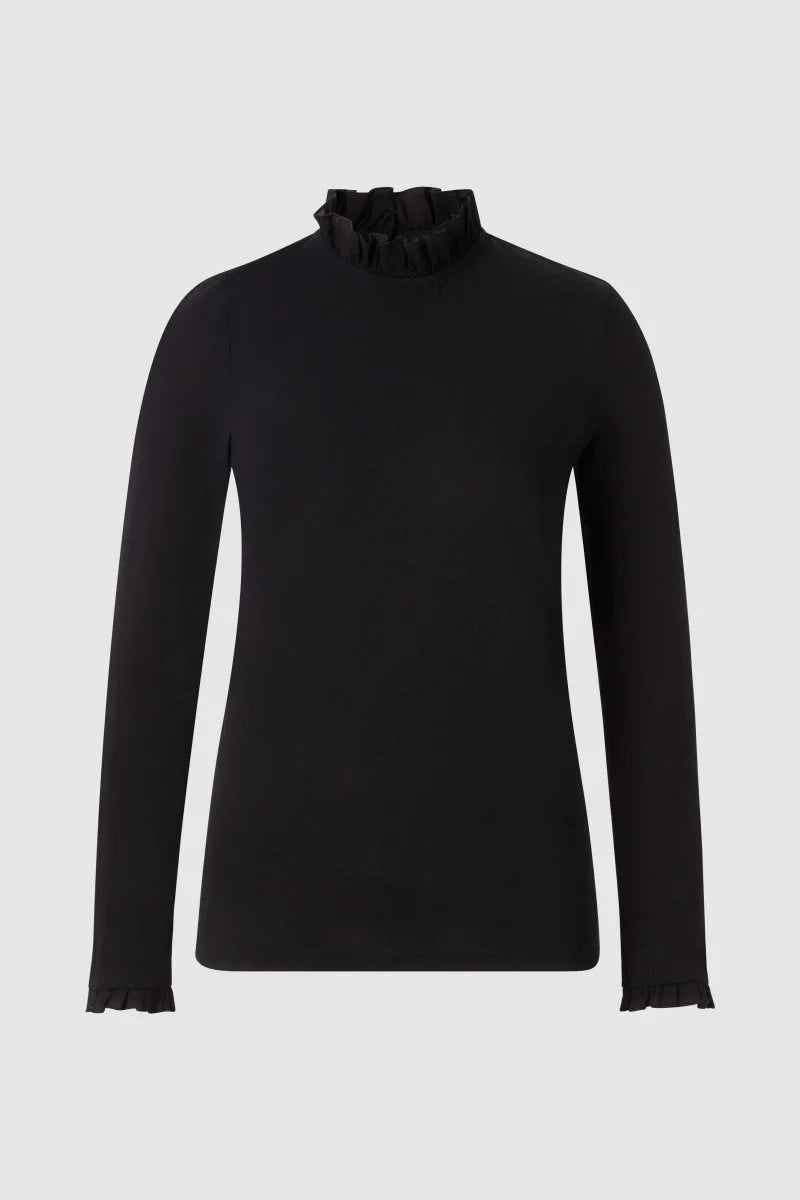 Organic Slub Frill Longsleeve, Black