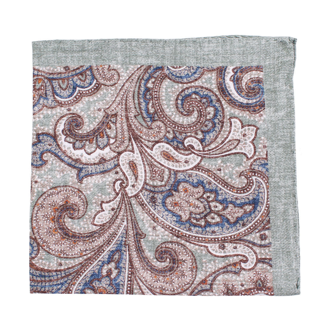 Pocket Square, Paisley Melange, Olive