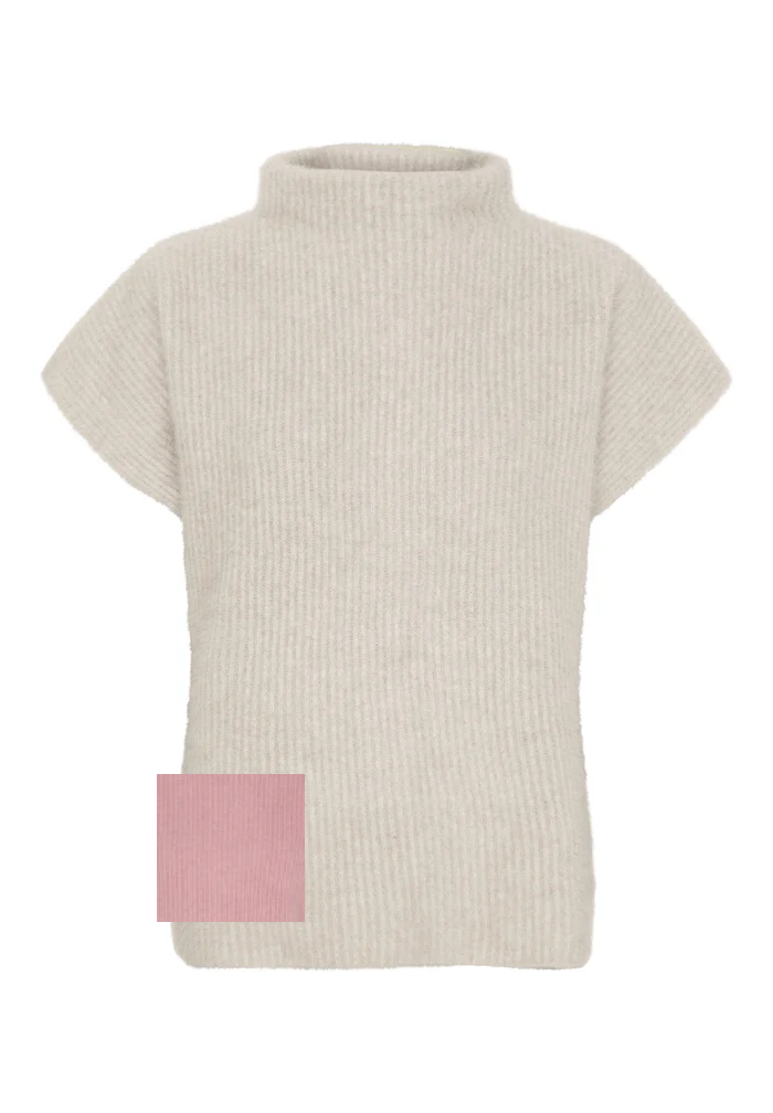 Cashmere Raccoon SS Pullover, Pink Sand