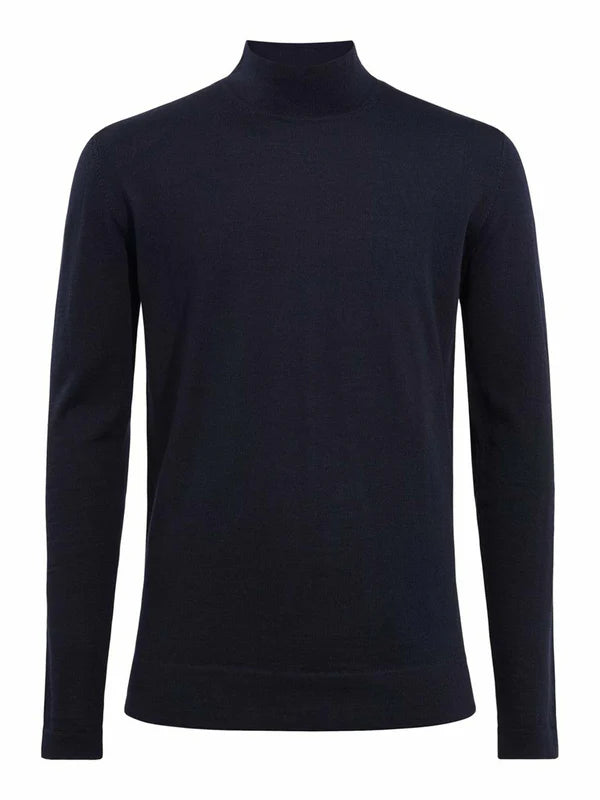NEAL SILK WOOL MIX TURTLENECK, NAVY