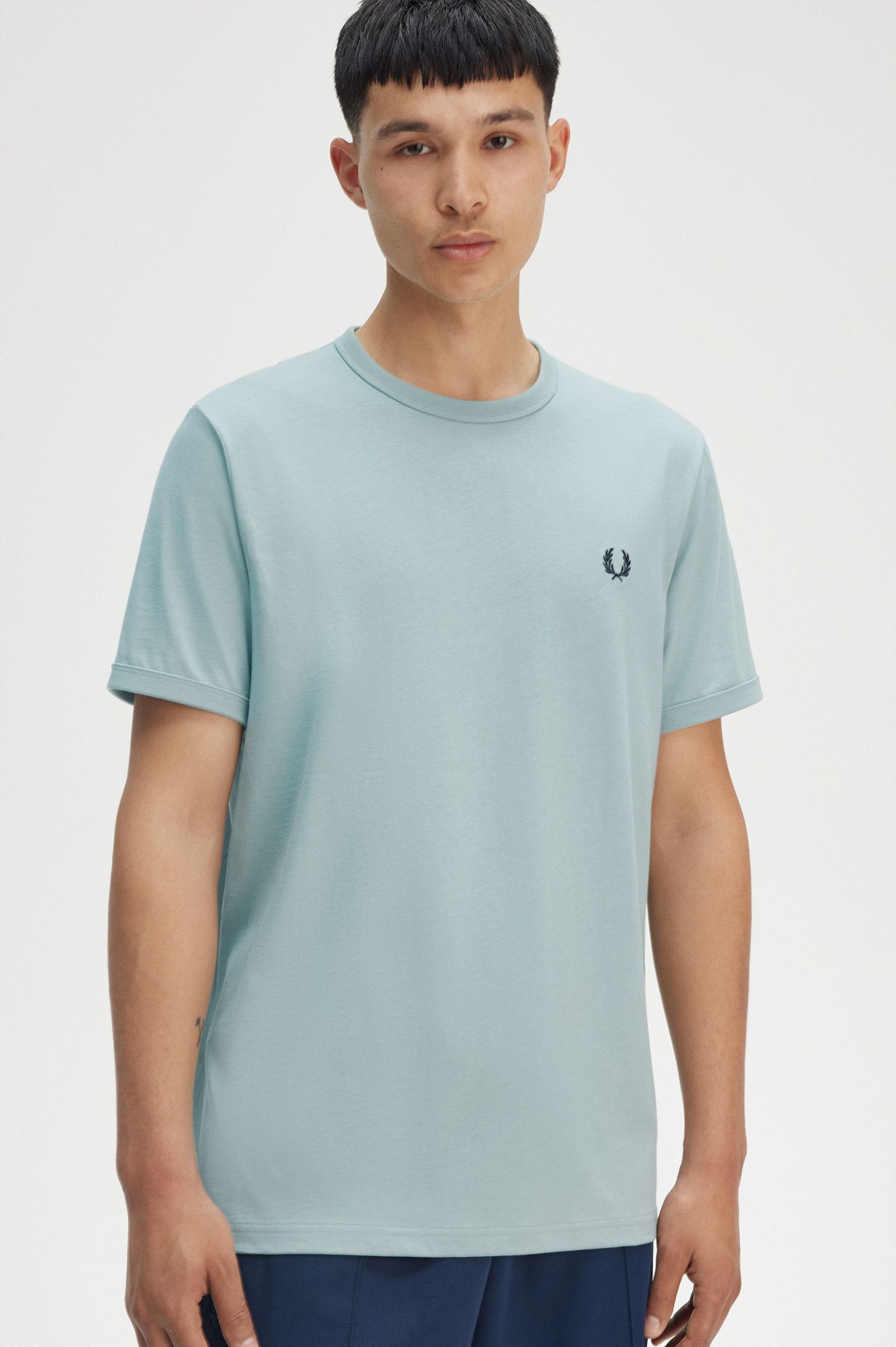 Ringer T-shirt, Silver Blue