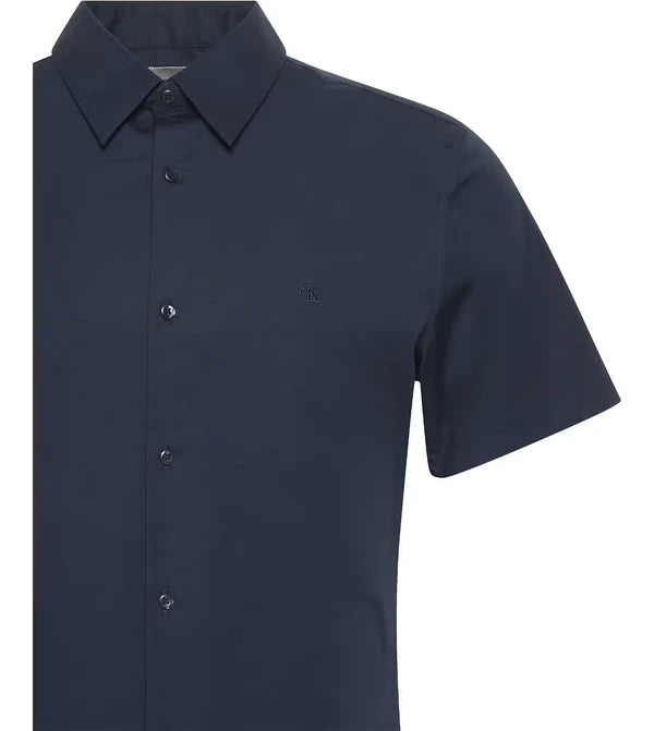 SS SOLID STRETCH SLIM SHIRT, DARK SAPPHIRE