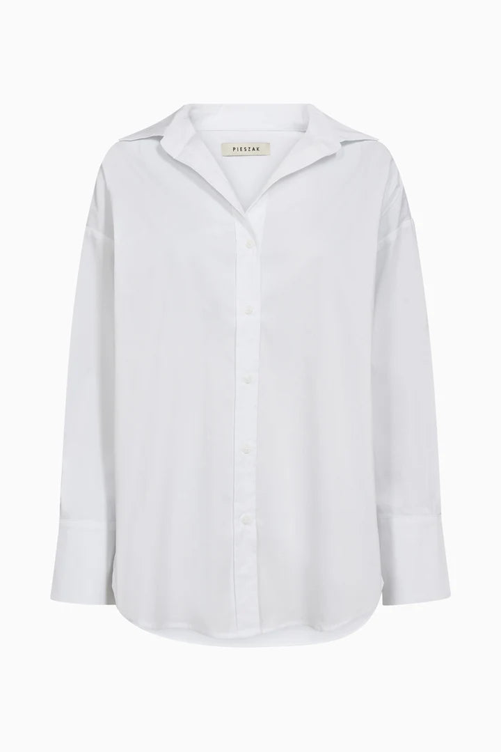 NYLA POPLIN SHIRT, OPTICAL WHITE