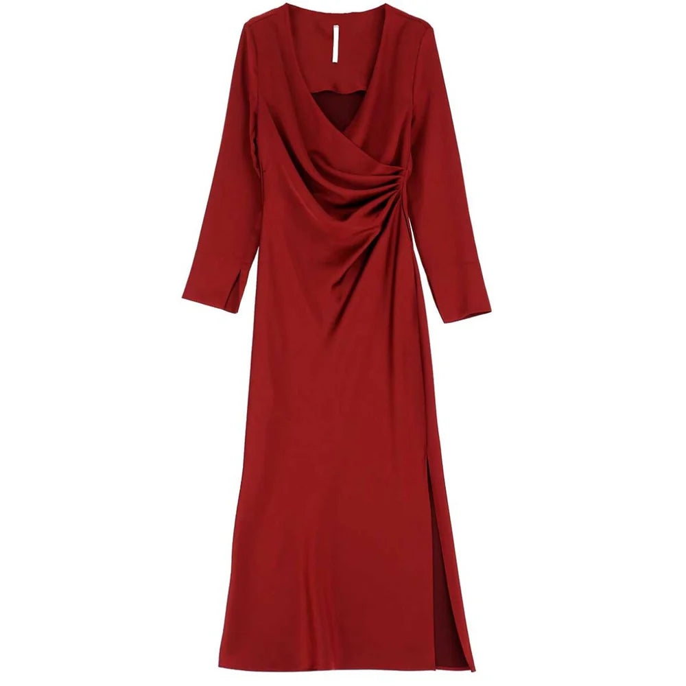 WRAP DRESS, INDIAN RED