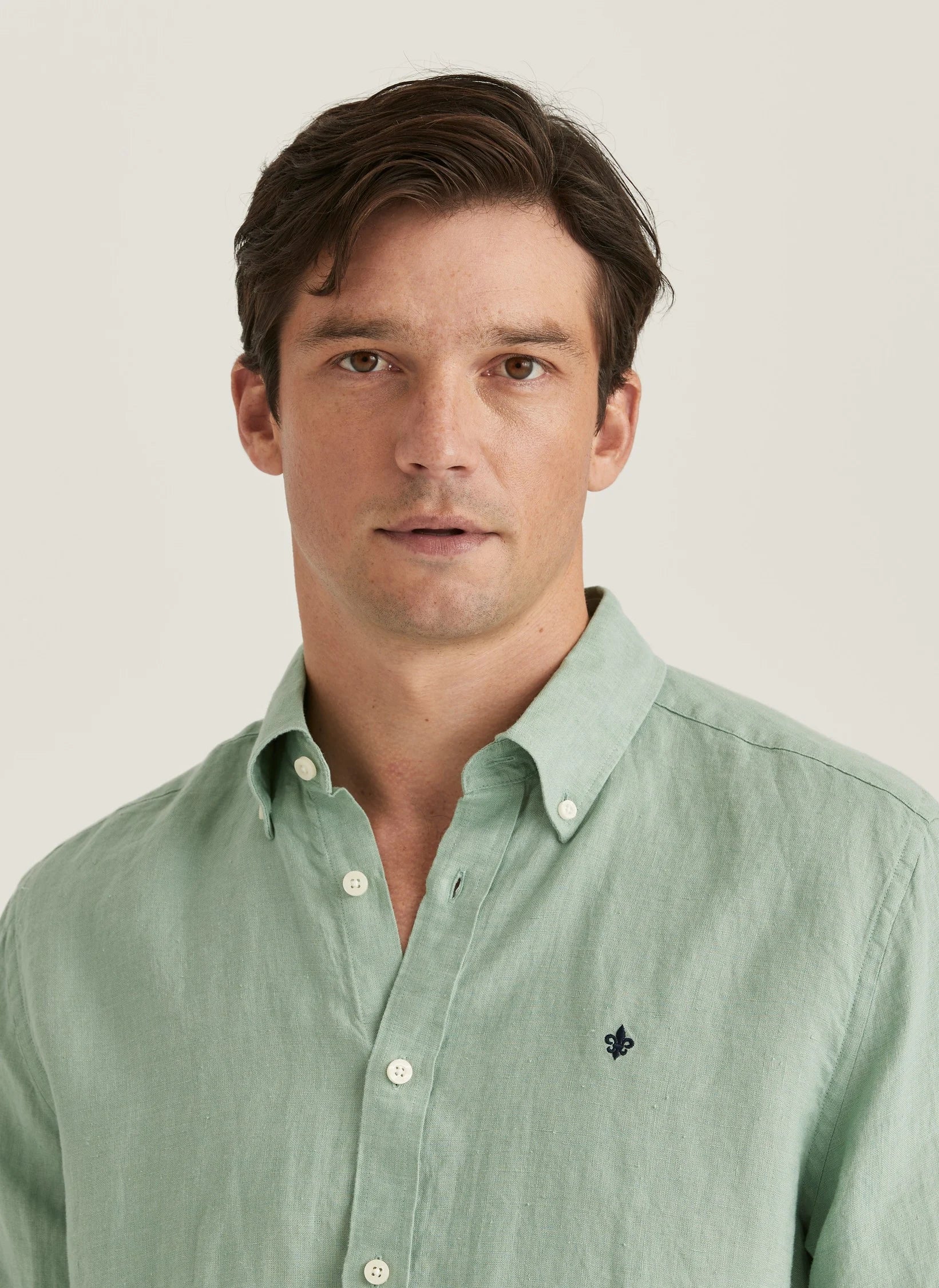 Douglas Linen Shirt, Classic Fit, Green