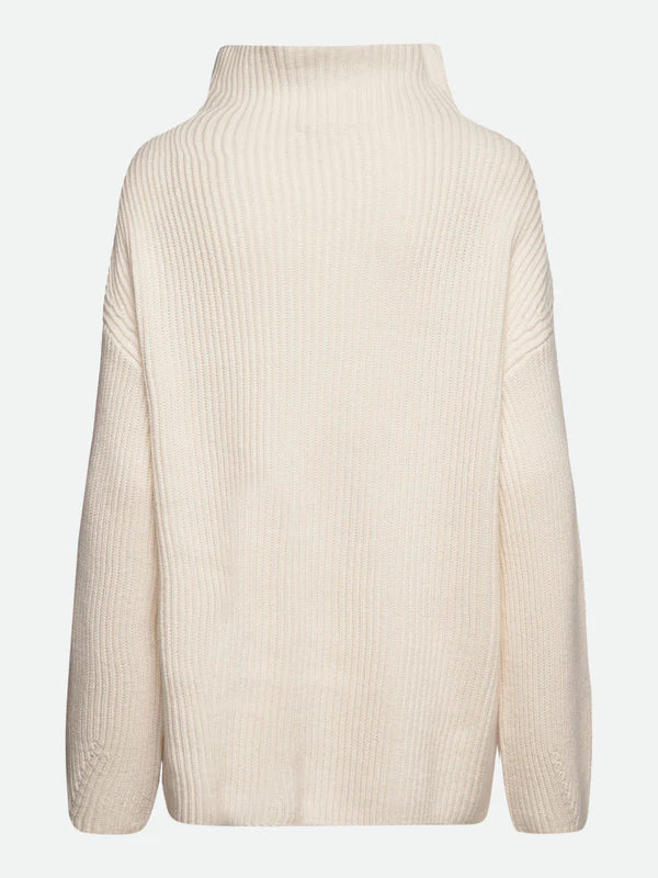 Fisherman Zipper Pullover, Ivory