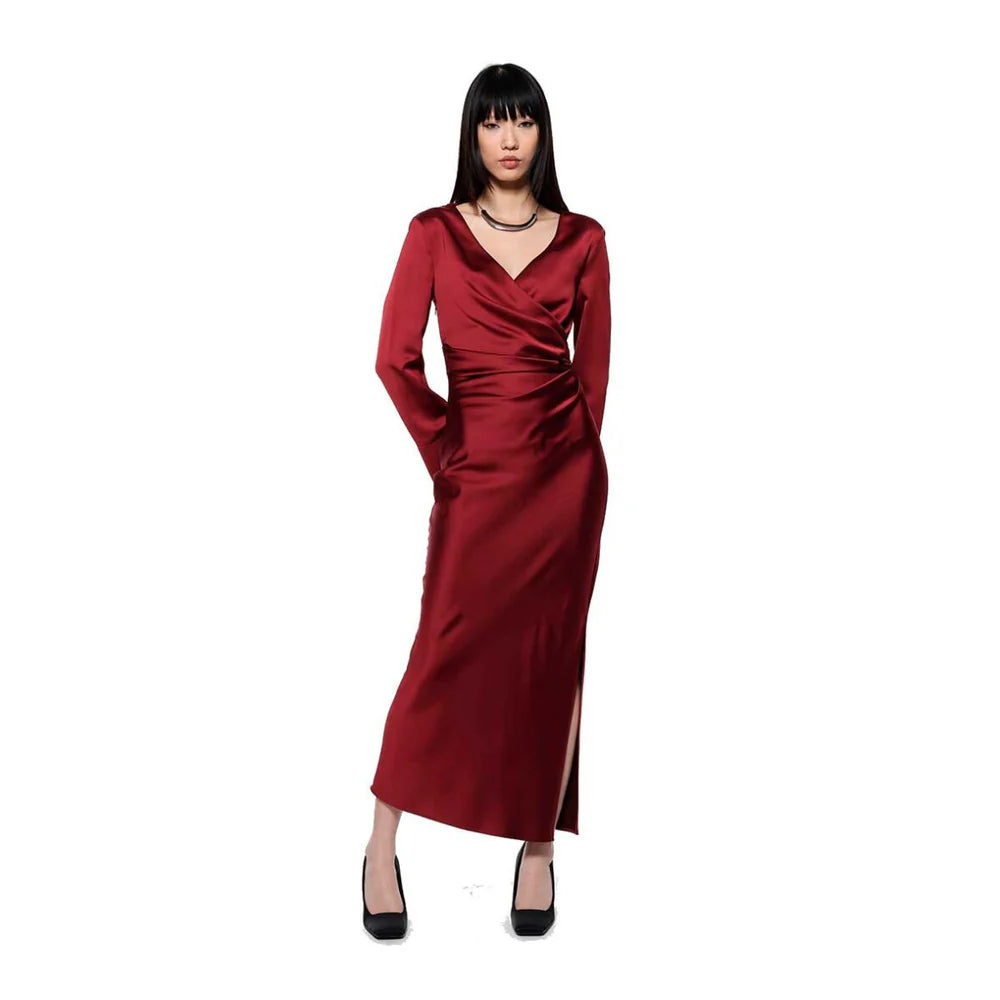WRAP DRESS, INDIAN RED