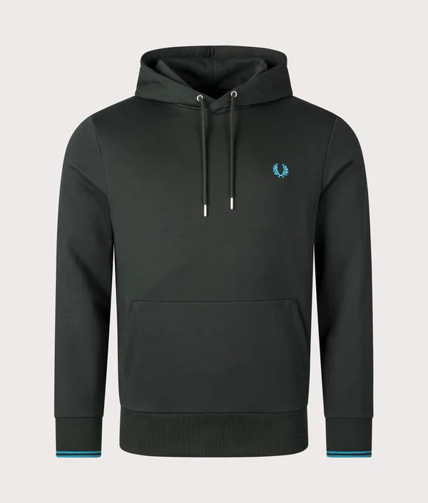 TIPPED HOODED SWEATSHIRT, NIGHT GREEN