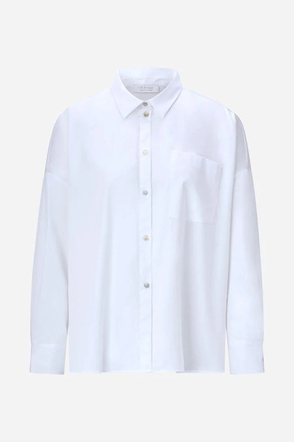 SHIRT W/MOTHER OF PEARLS BUTTONS, WHITE