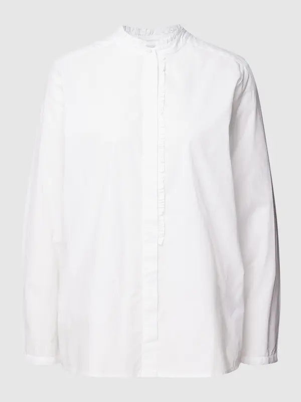 Cotton blouse with ruffels organic, white