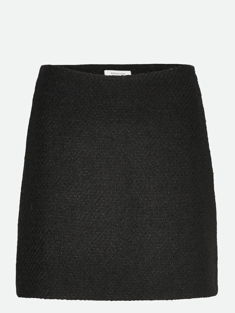 Yoko Skirt, Black Bouclé Check