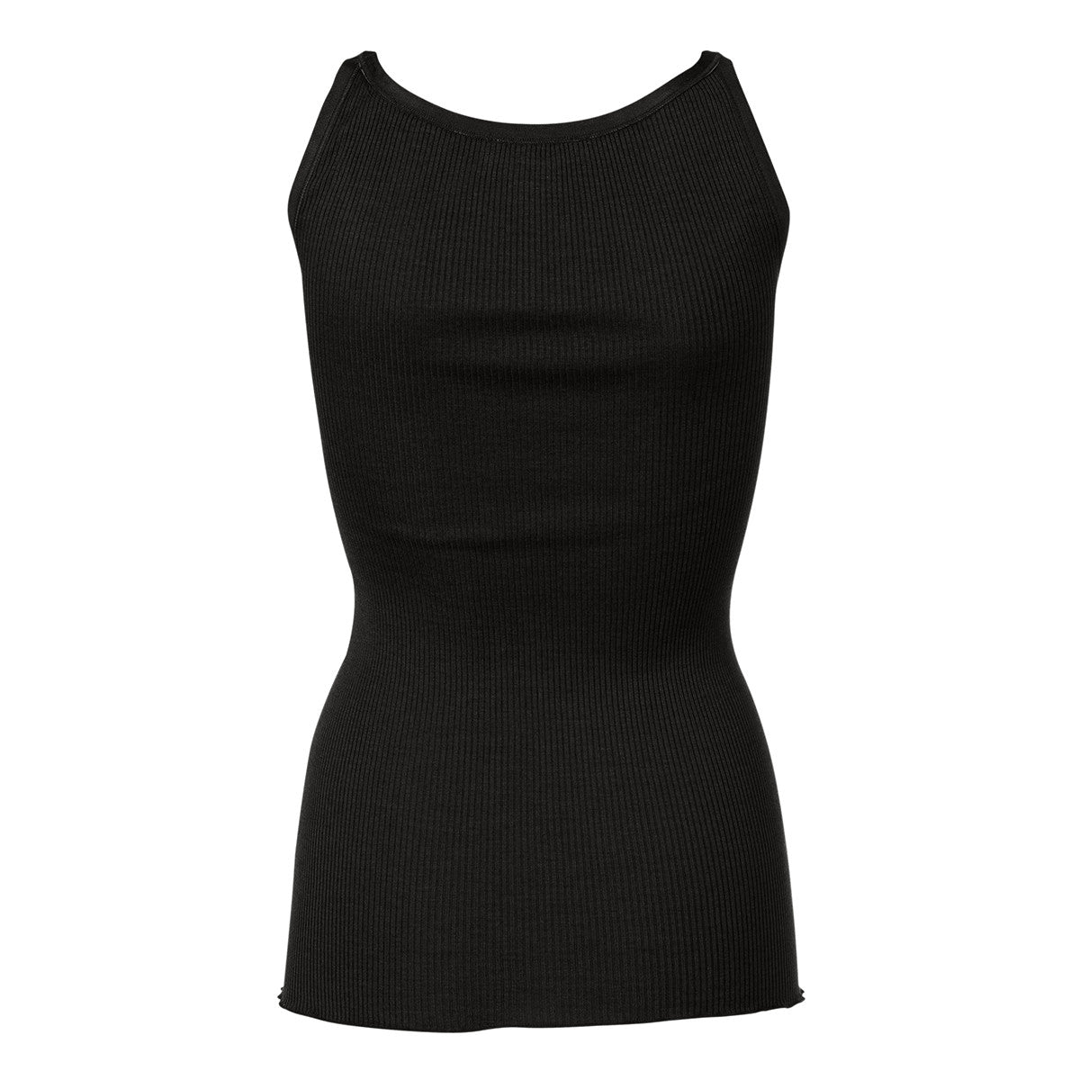 SILK TOP W/ELASTIC BAND, BLACK