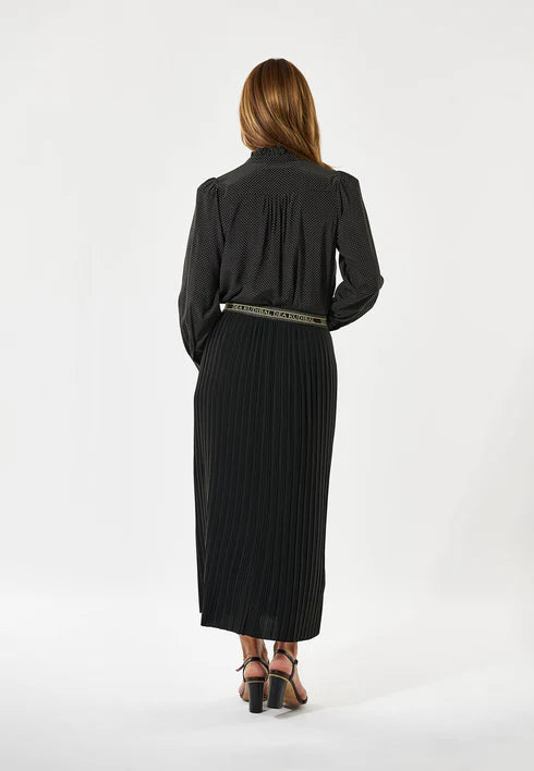 GABI PLEATED SKIRT, BLACK