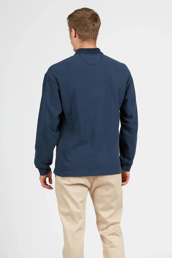 MAN POLO L/S JERSEY, NAVY