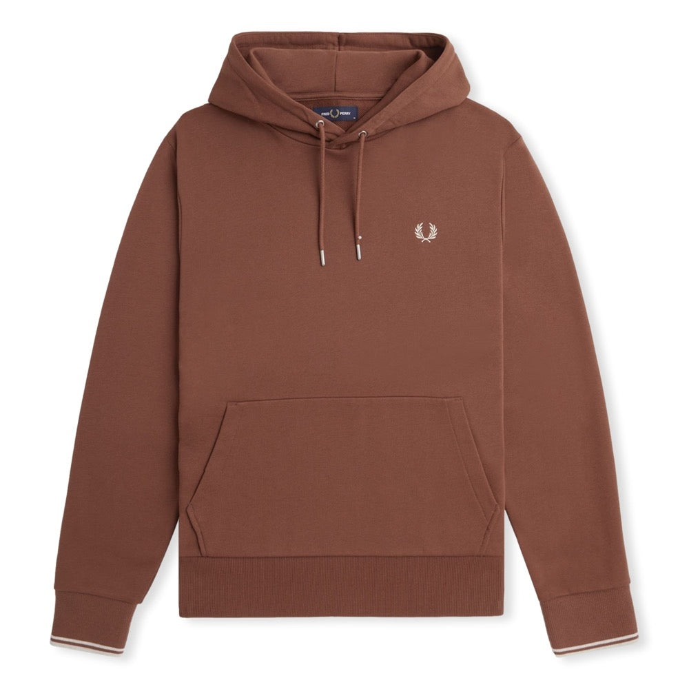 Tipped Hooded Sweatshirt, whisky/porridge