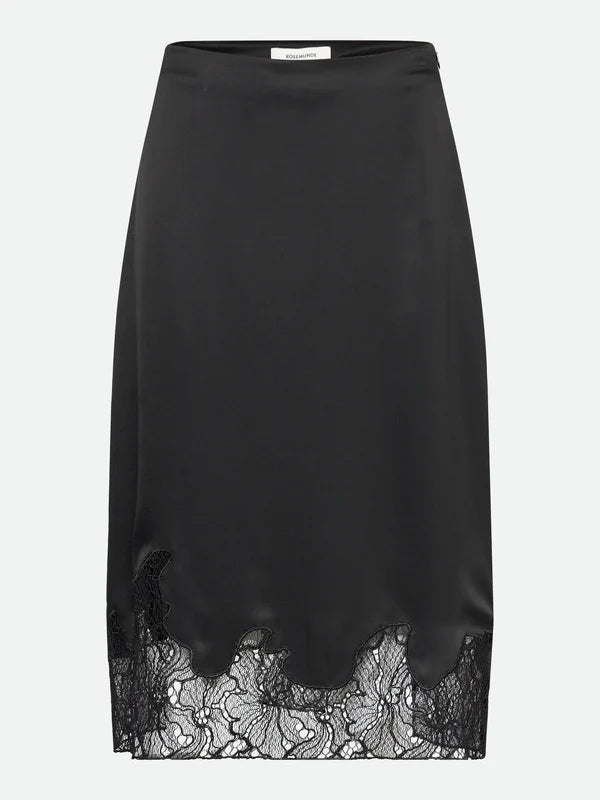 Skirt w/ Lace detail, Black