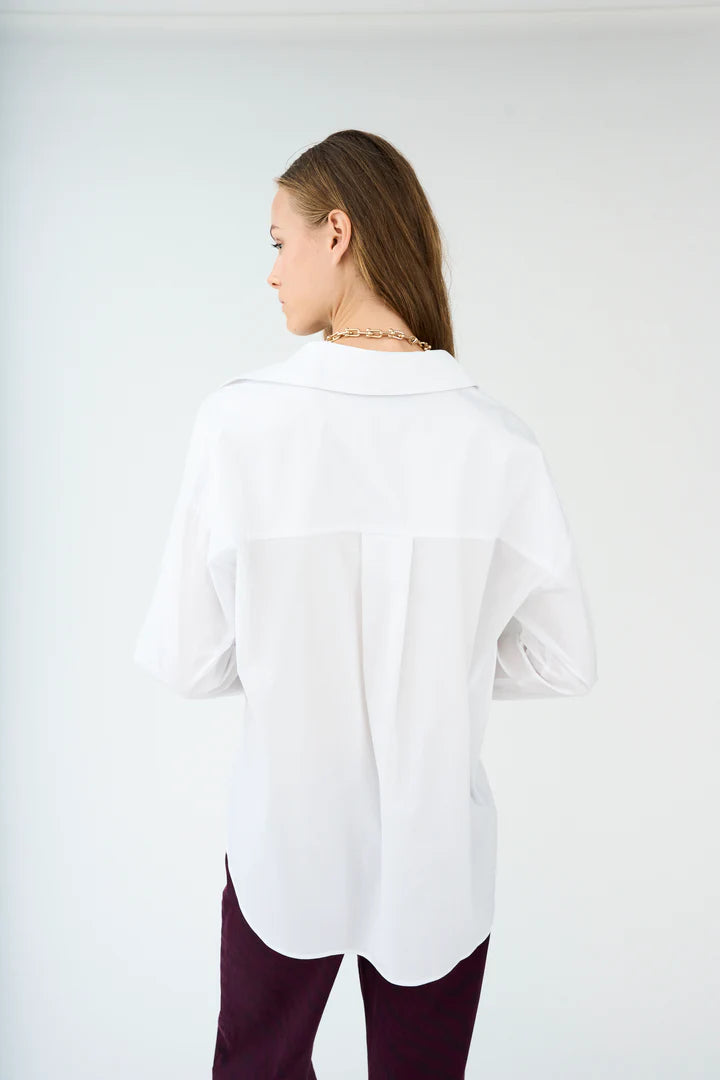 NYLA POPLIN SHIRT, OPTICAL WHITE