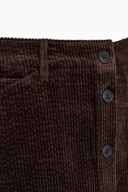 GILLY CORDUROY SKIRT, BLACK COFFEE