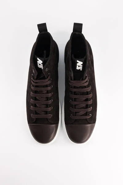 SNEAKER HIGH, BROWN SUEDE