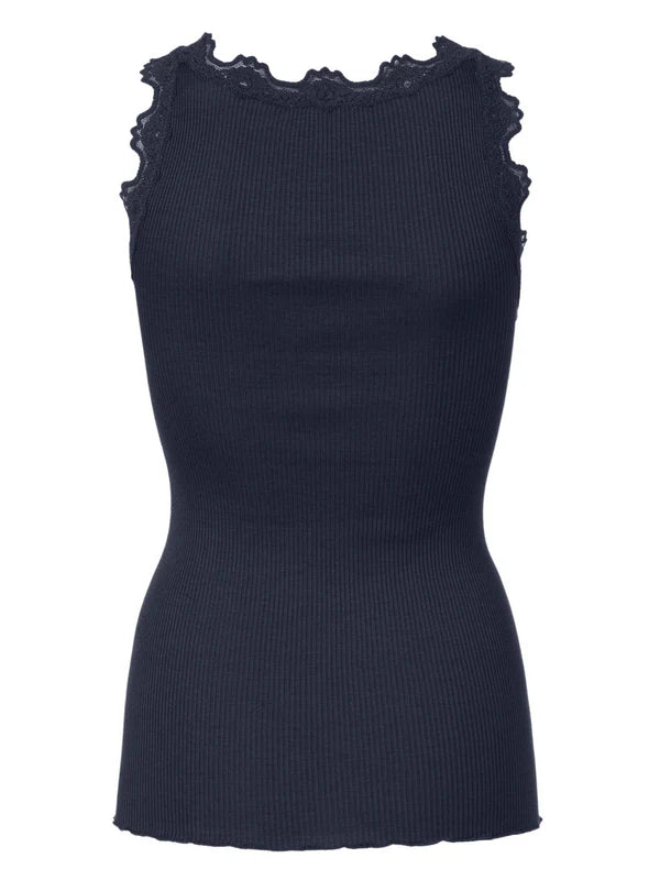 BABETTE SILK TOP, NAVY