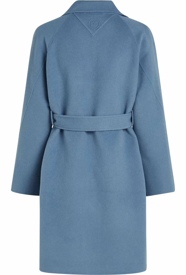 REG DF WOOL BELTED COAT, FLINT BLUE
