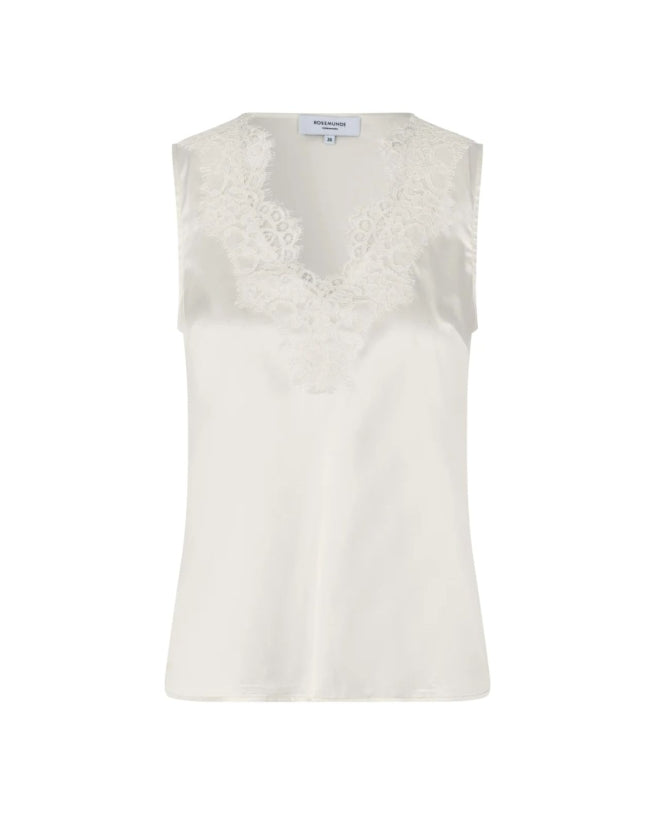 JADE SILK LACE TOP, IVORY