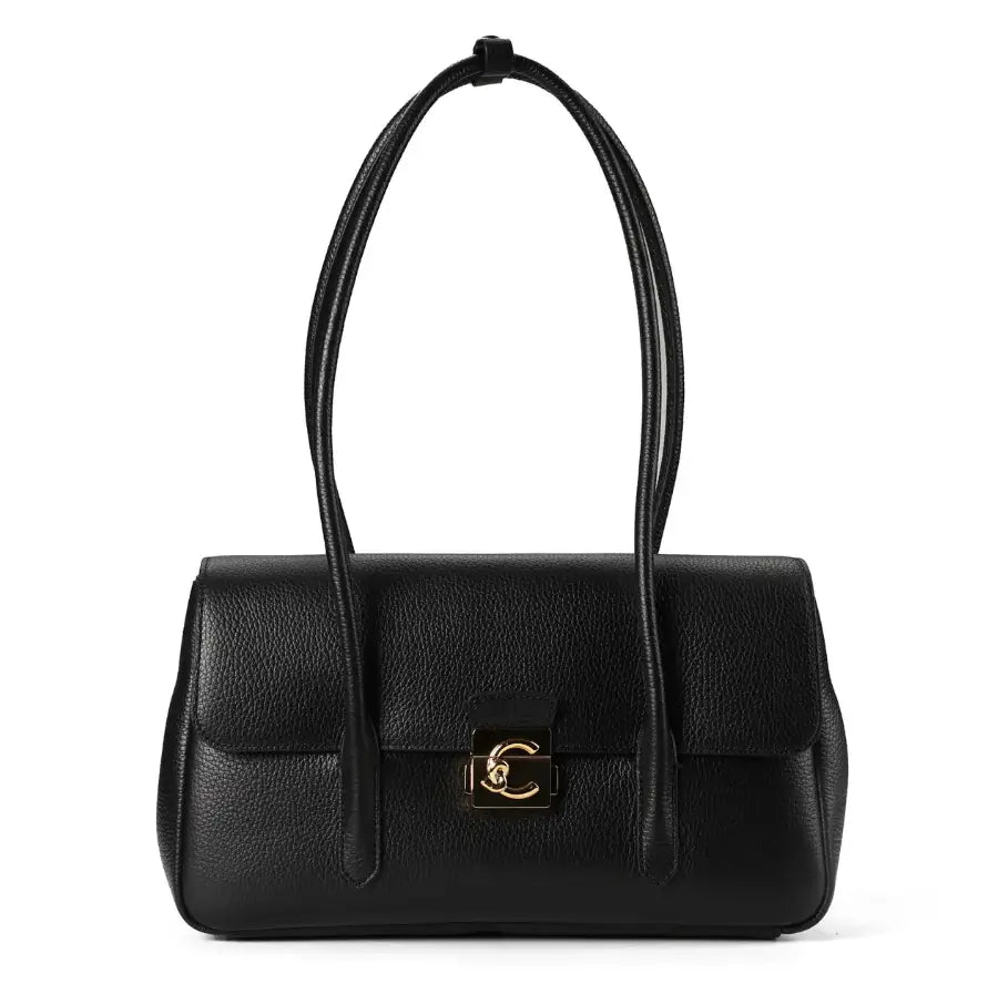 C-ME LOCK SHOULDER BAG, NOIR