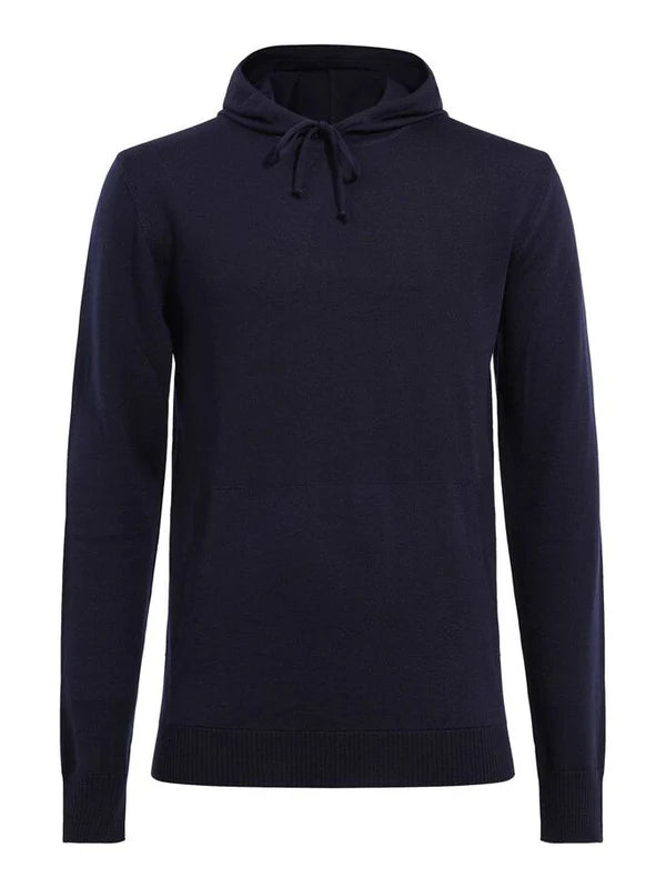 LAURIE MERINO HOODIE, NAVY
