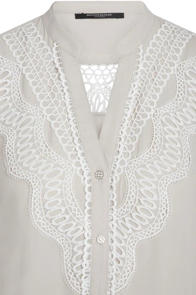 CAMILLA ABENAS SHIRT, SILVER CLOUD