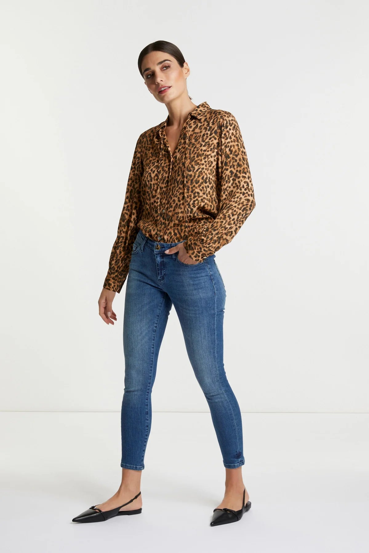 Midi Blue Denim Jeans