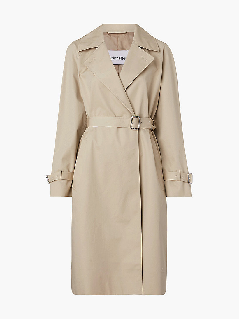 Essential trench coat, white clay