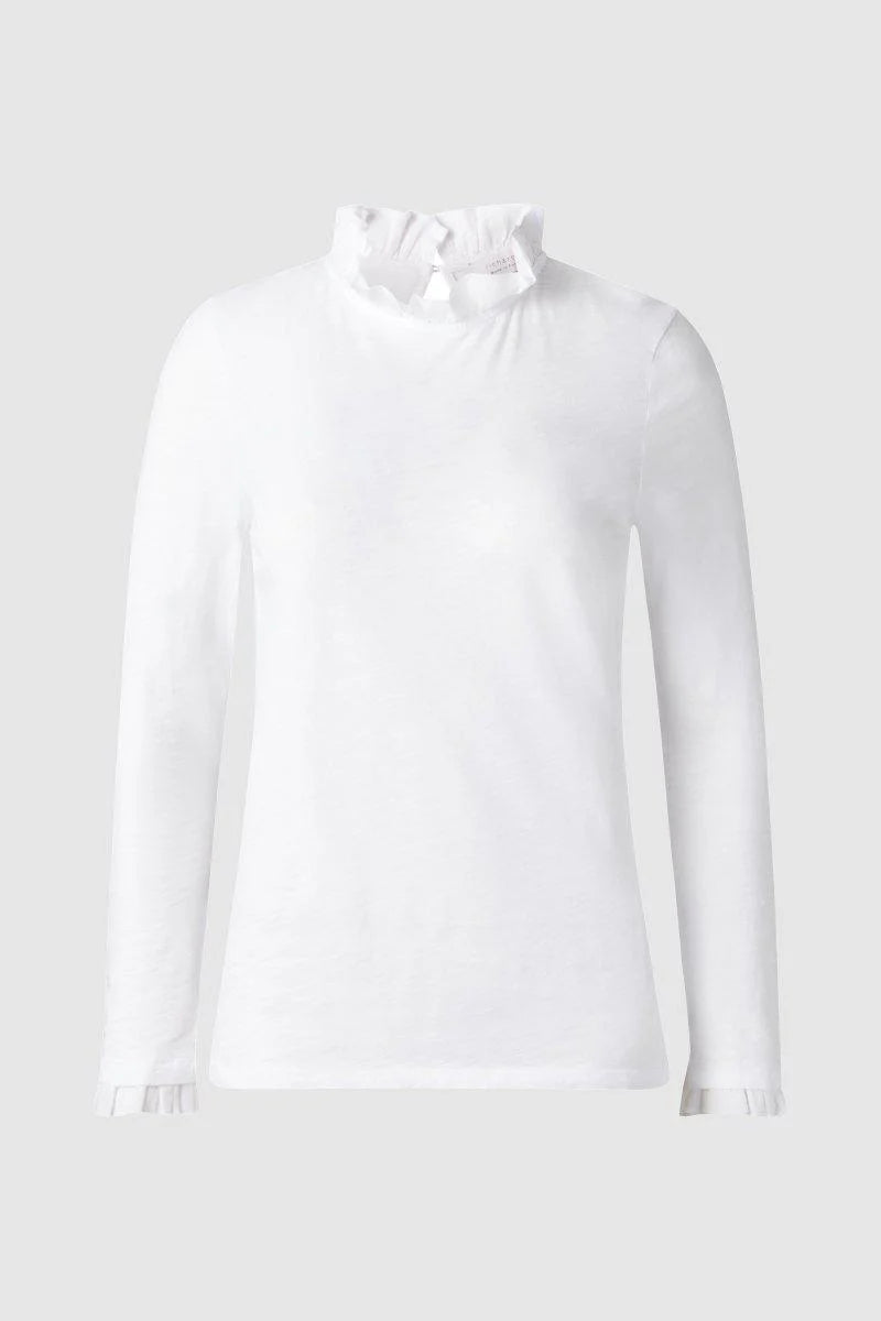 Organic Slub Frill Longsleeve, White