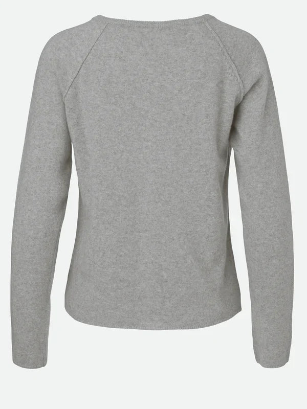 LAICA ONECK RAGLAN CARDIGAN, LIGHT GREY MELANGE