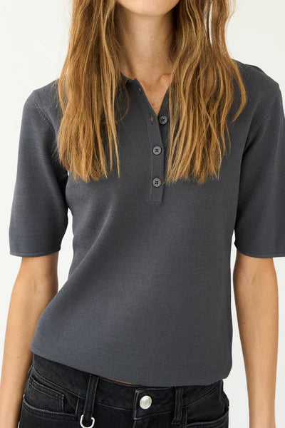 VIGGA SS POLO, GRANITE GREY