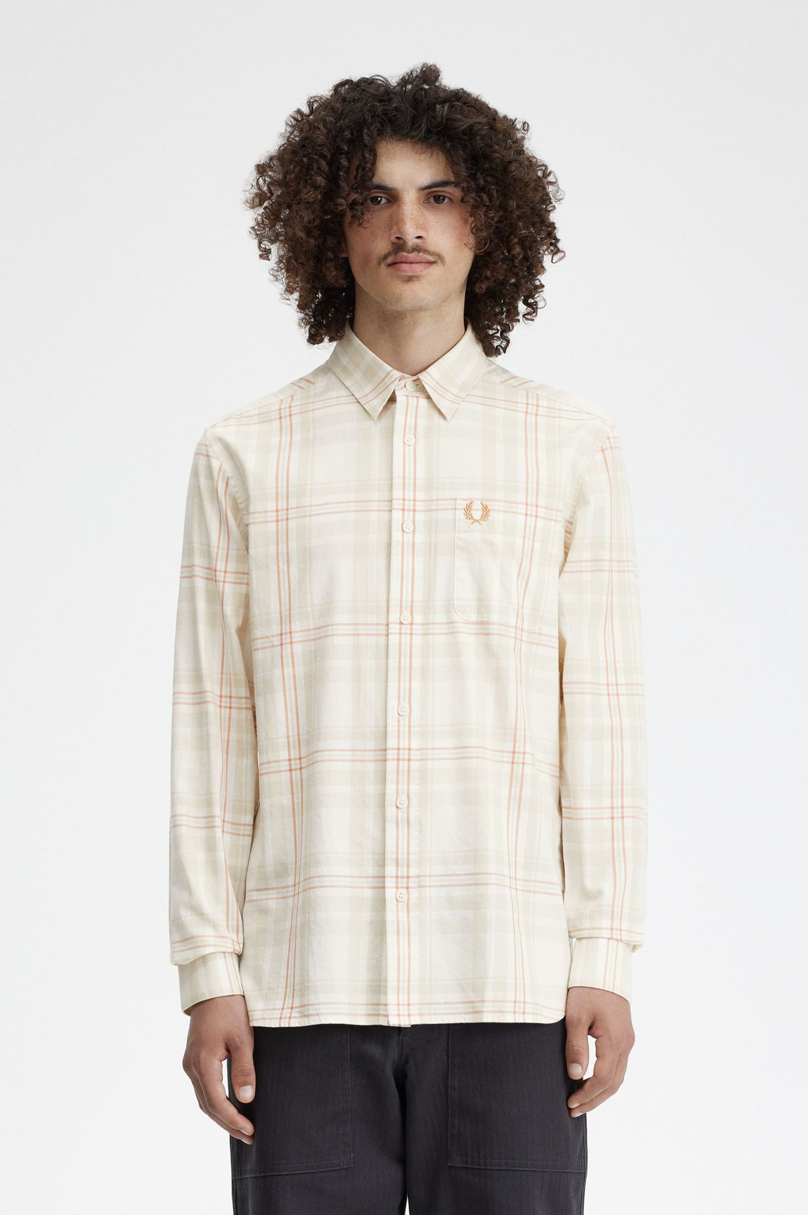 Tartan Twill Shirt, Ecru