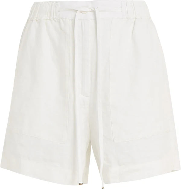CASUAL LINEN SHORTS, ECRU