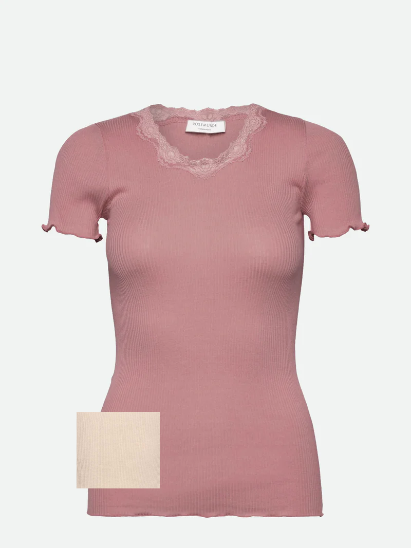 RWBeatha SS Regular Oneck Lace Tshirt, Rainy Day