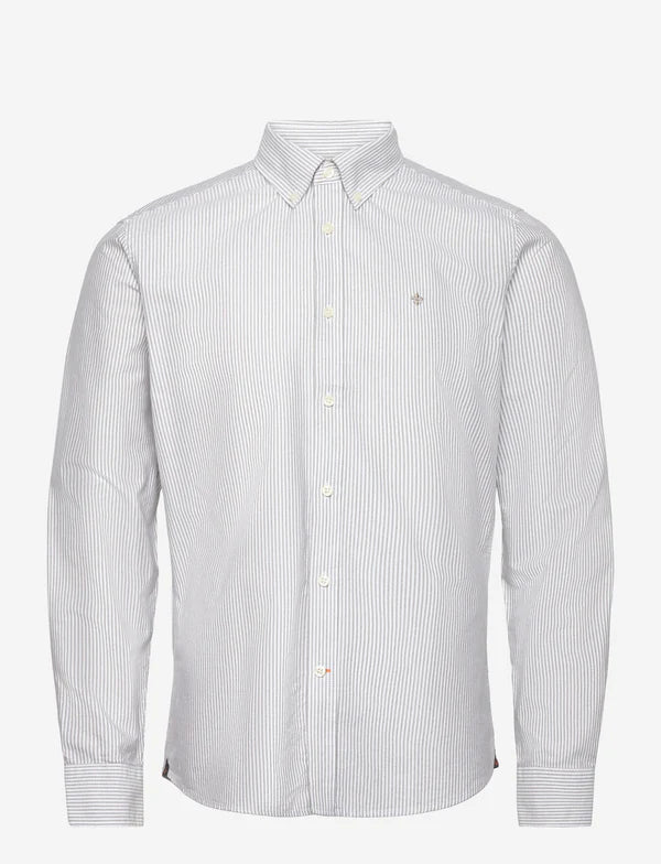 DOUGLAS STRIPE SHIRT, SLIM, BROWN