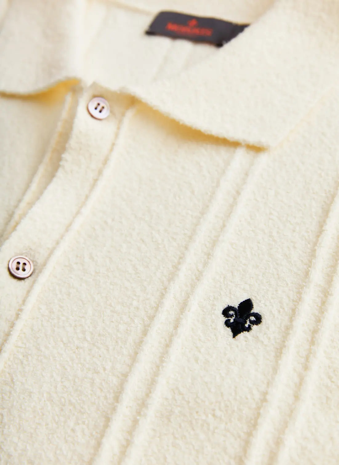 CLAYTON KNITTED SS SHIRT, OFF WHITE