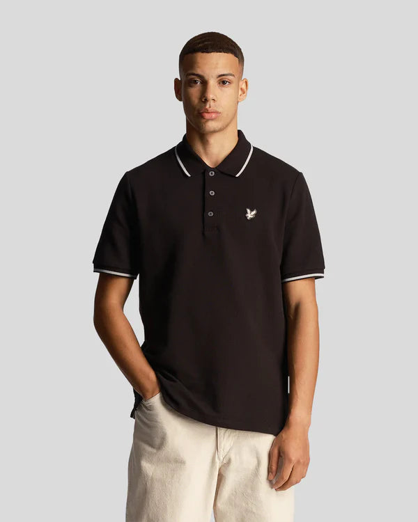 FLATBACK PIQUE TIPPED POLO SHIRT, LACQUER