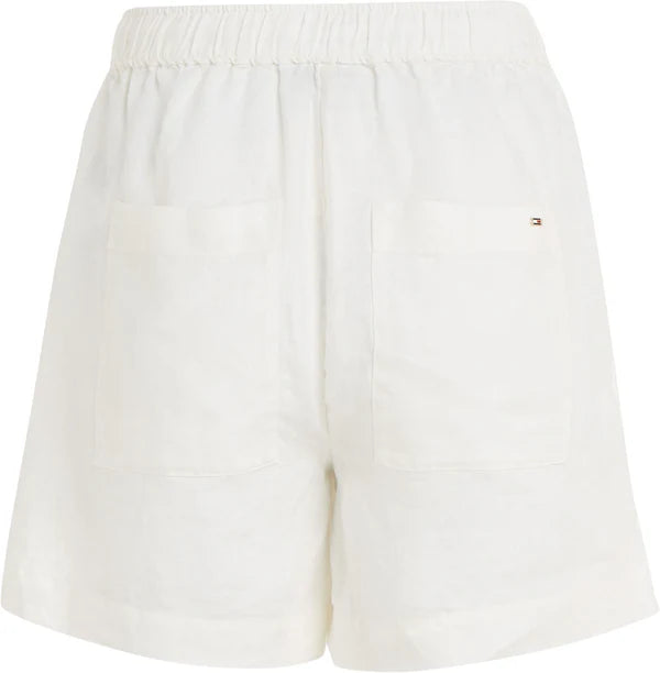 CASUAL LINEN SHORTS, ECRU