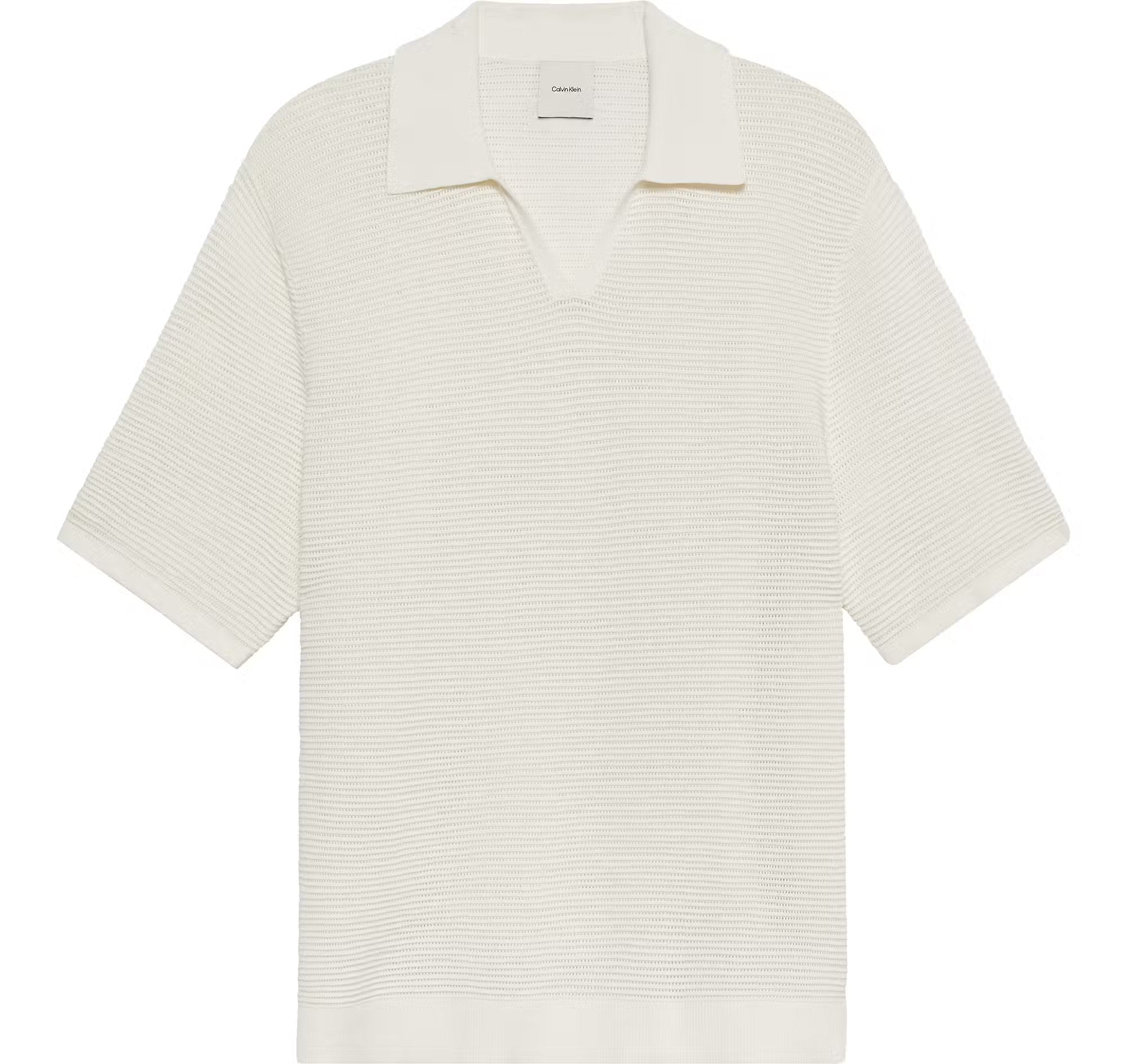 SS SNOWY TECH KNIT JOHNNY COLLAR, Tofu