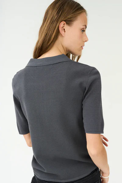 VIGGA SS POLO, GRANITE GREY