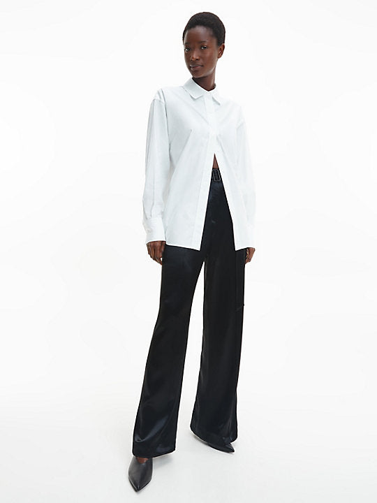 Relaxed cotton shirt, bright white