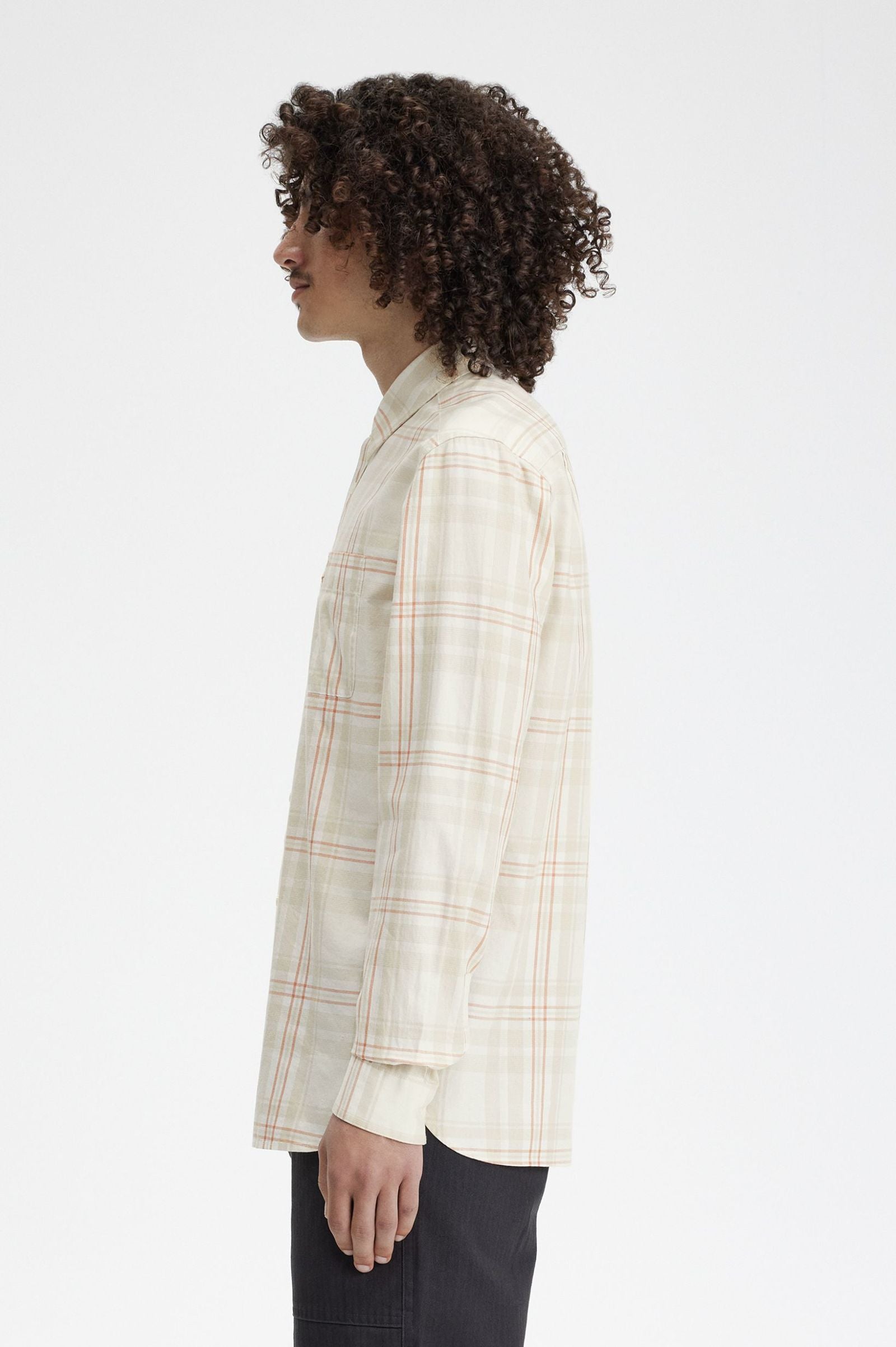 Tartan Twill Shirt, Ecru
