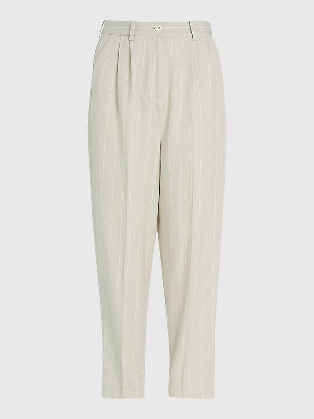 Pinstripe striped pants, weathered white