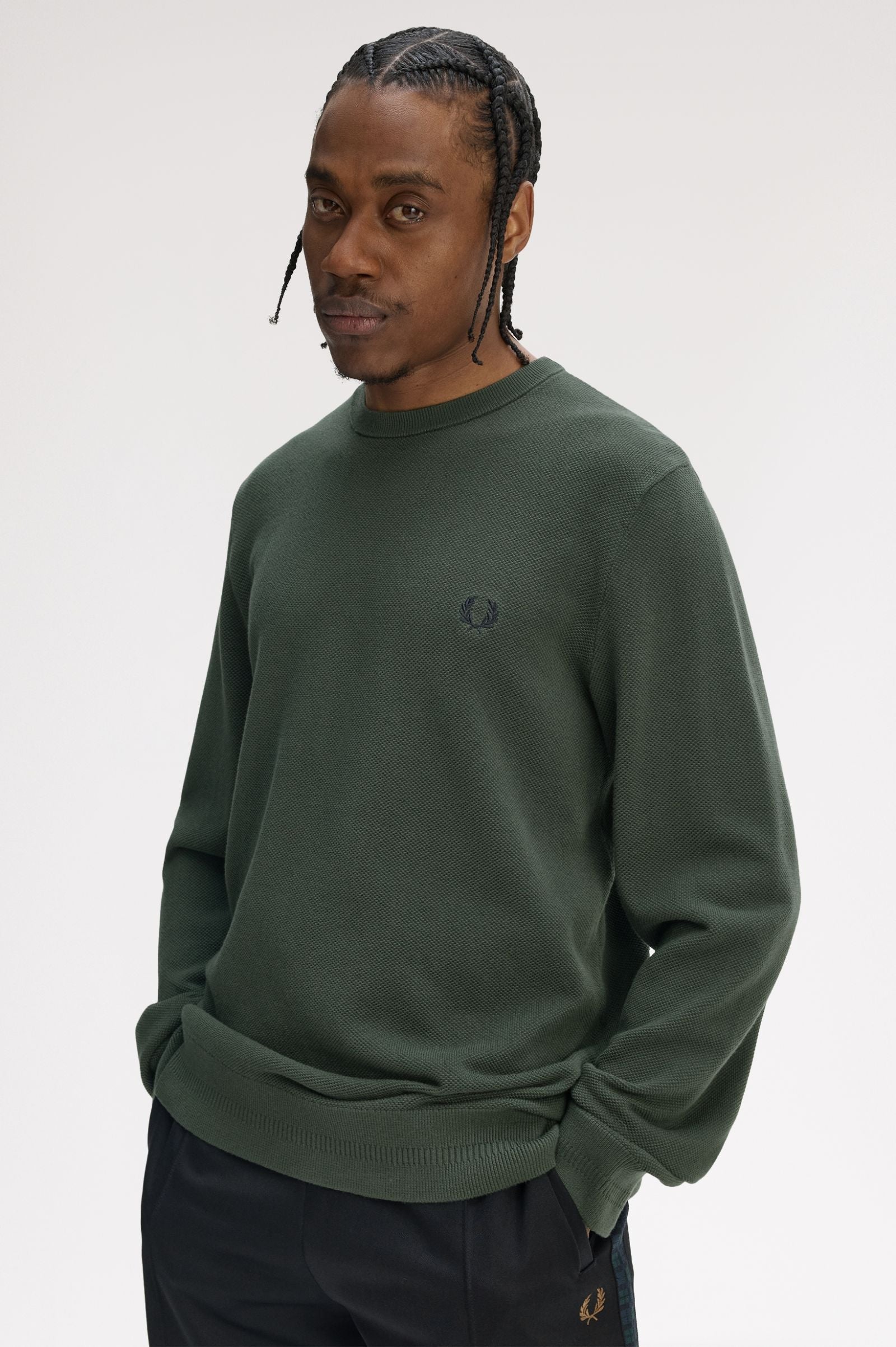 PIQUE STITCH JUMPER, COURT GREEN
